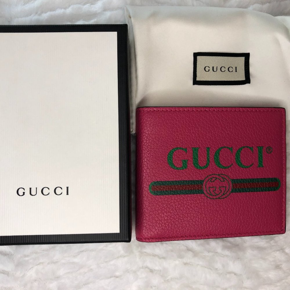 GUCCI PRINT LEATHER BI-FOLD WALLET